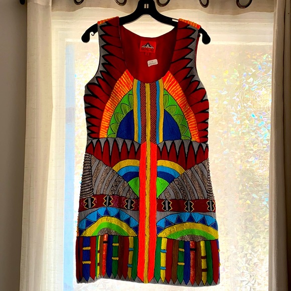 NWT PIA PAURO INDIA BEADED DRESS - Picture 2 of 12